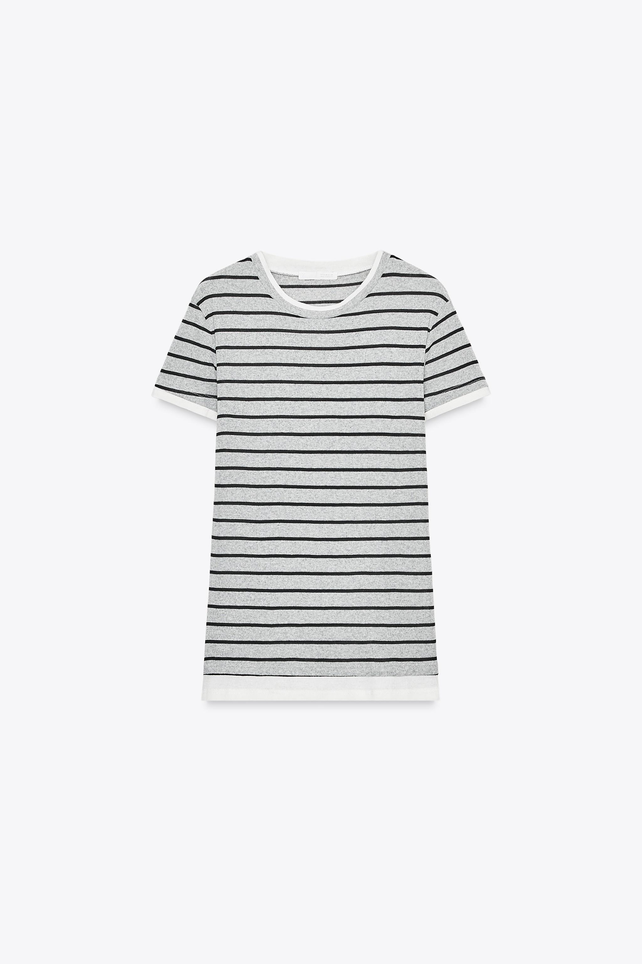 DOUBLE STRIPE T-SHIRT - Chocolate brown | ZARA Canada