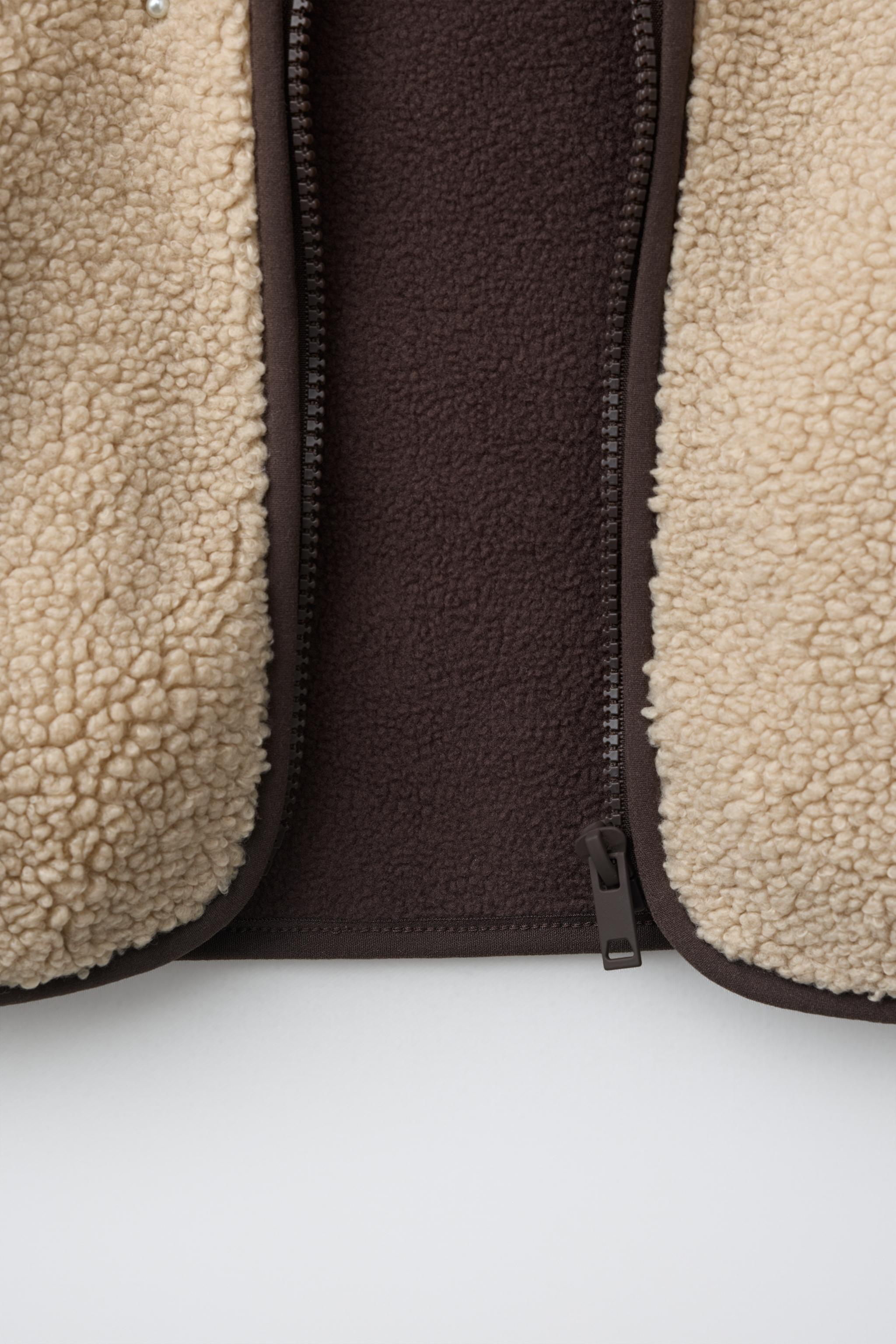 HOODED FAUX SHEARLING JACKET