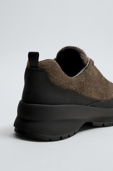 LEATHER TREK TRAINERS - Brown by Zara - Image 5