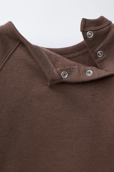 FLEECE EMBROIDERED BEAR JUMPSUIT - Brown by Zara