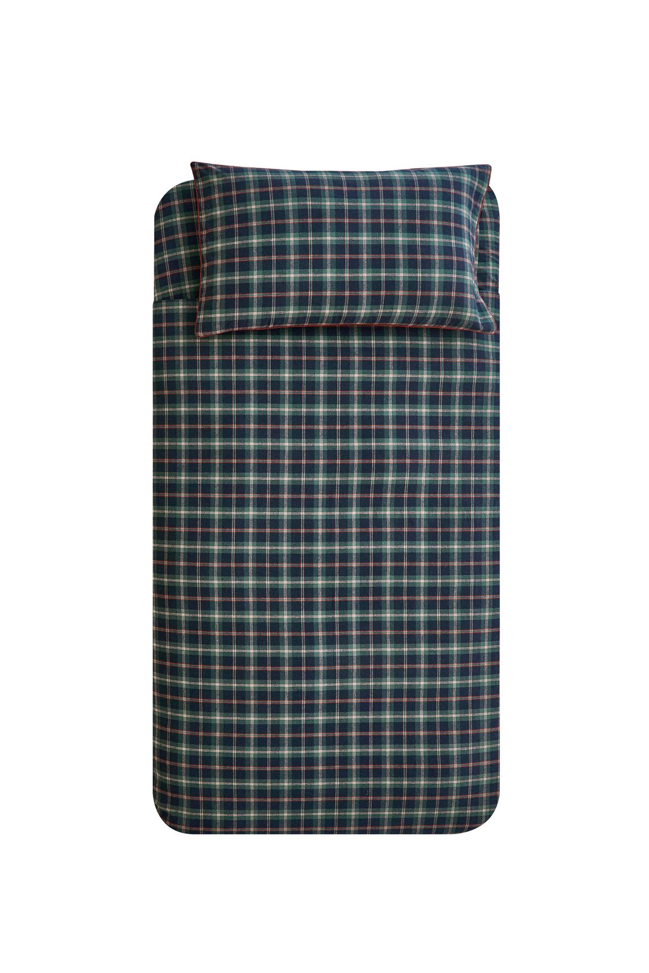 KIDS' CHRISTMAS CHECK FLANNEL DUVET COVER