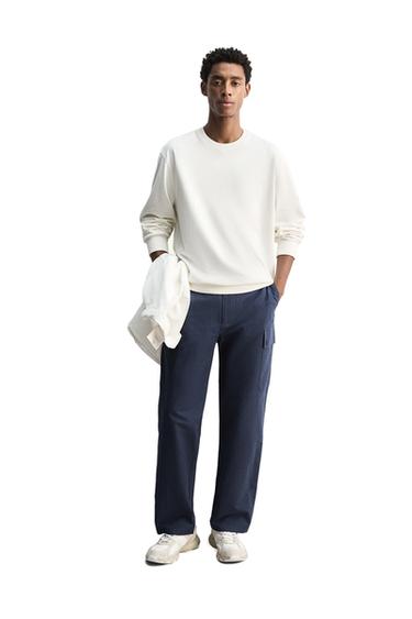 SWEAT SOFT CREWNECK DÉLAVÉ - Écru de Zara