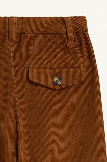 LIMITED EDITION CORDUROY TROUSERS WITH DARTS - Brown by Zara - Image 9