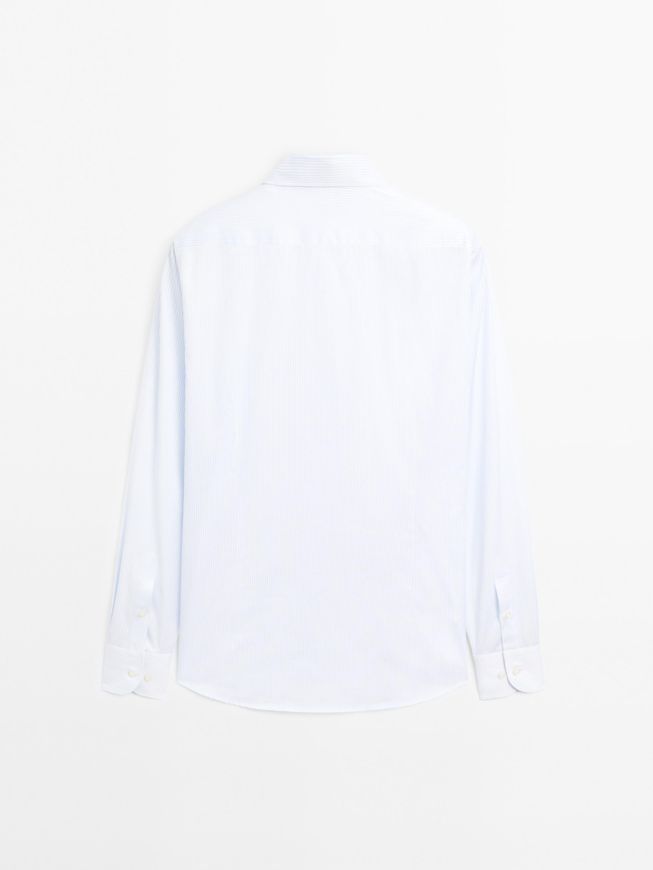 Chemise slim à rayures 100 % coton