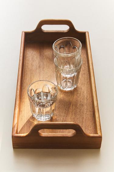 WOODEN TRAY WITH HANDLE - Light beige by Zara