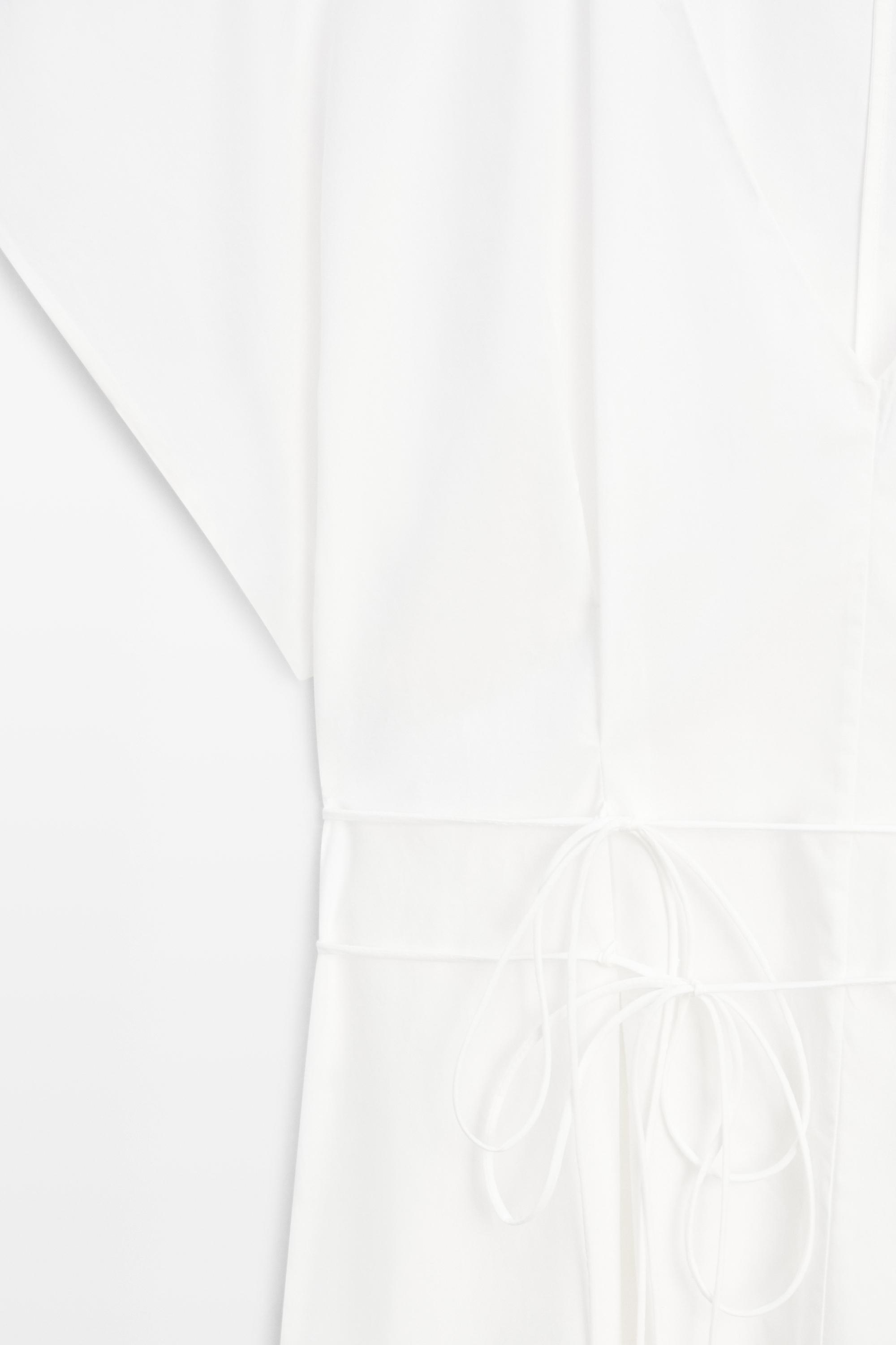 Poplin flounce midi dress