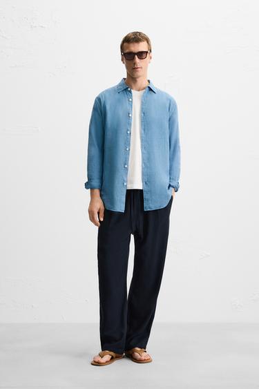 CHEMISE 100 % LIN - Bleu clair de Zara - Image 0