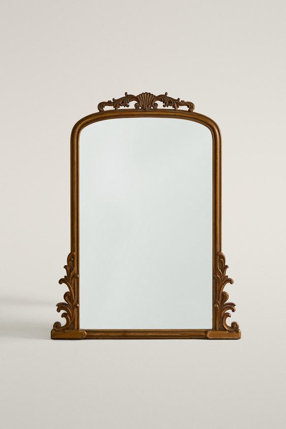 GOLD WOODEN WALL MIRROR - Golden by Zara - Image 0