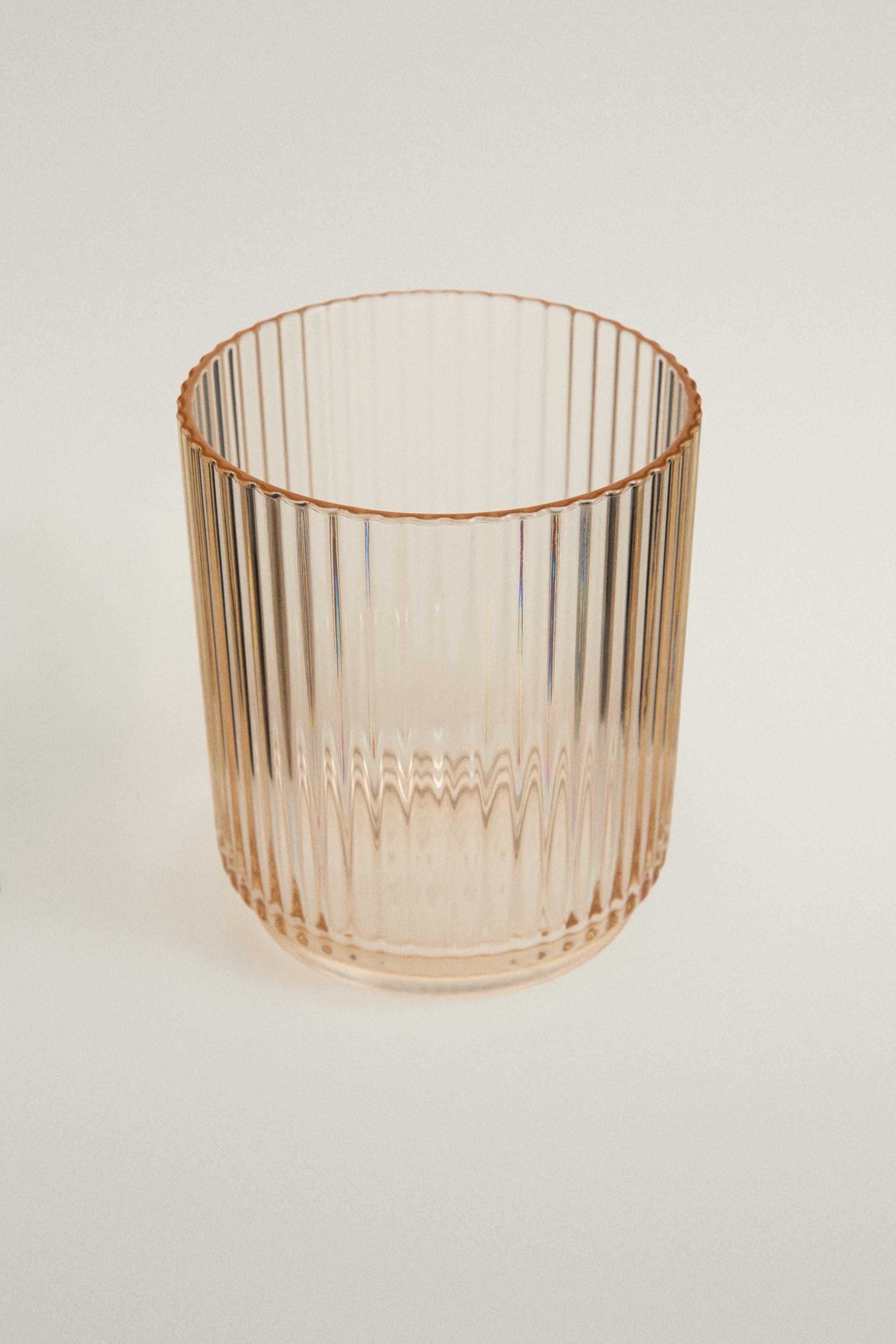 STRIPED ACRYLIC TUMBLER — Yellow