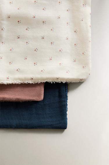 MINI FLORAL BABY TOWEL (SET OF 3) - Ecru by Zara - Image 2