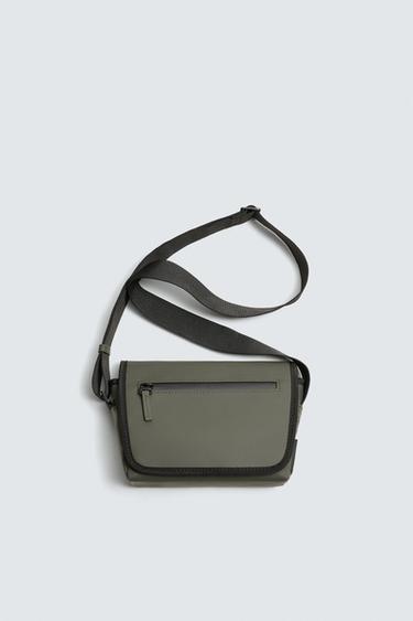 RUBBERISED CROSSBODY BAG - Khaki Green by Zara - Image 0