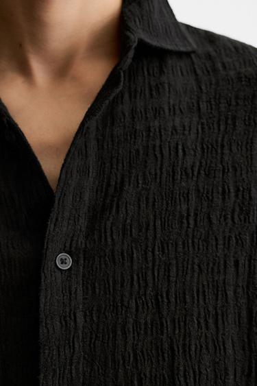 JACQUARD LINEN/COTTON SHIRT - Black by Zara - Image 5