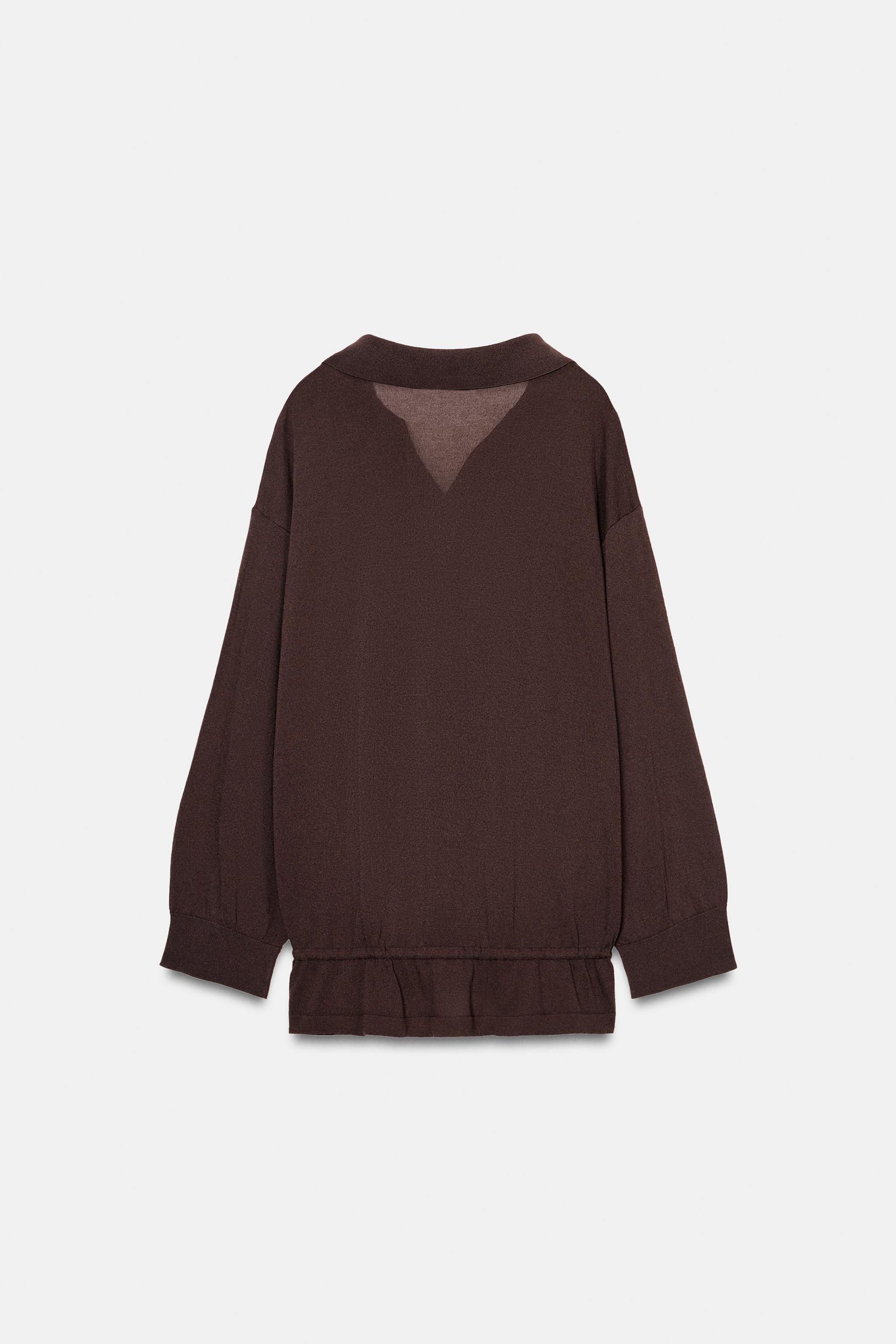 RUFFLED KNIT POLO