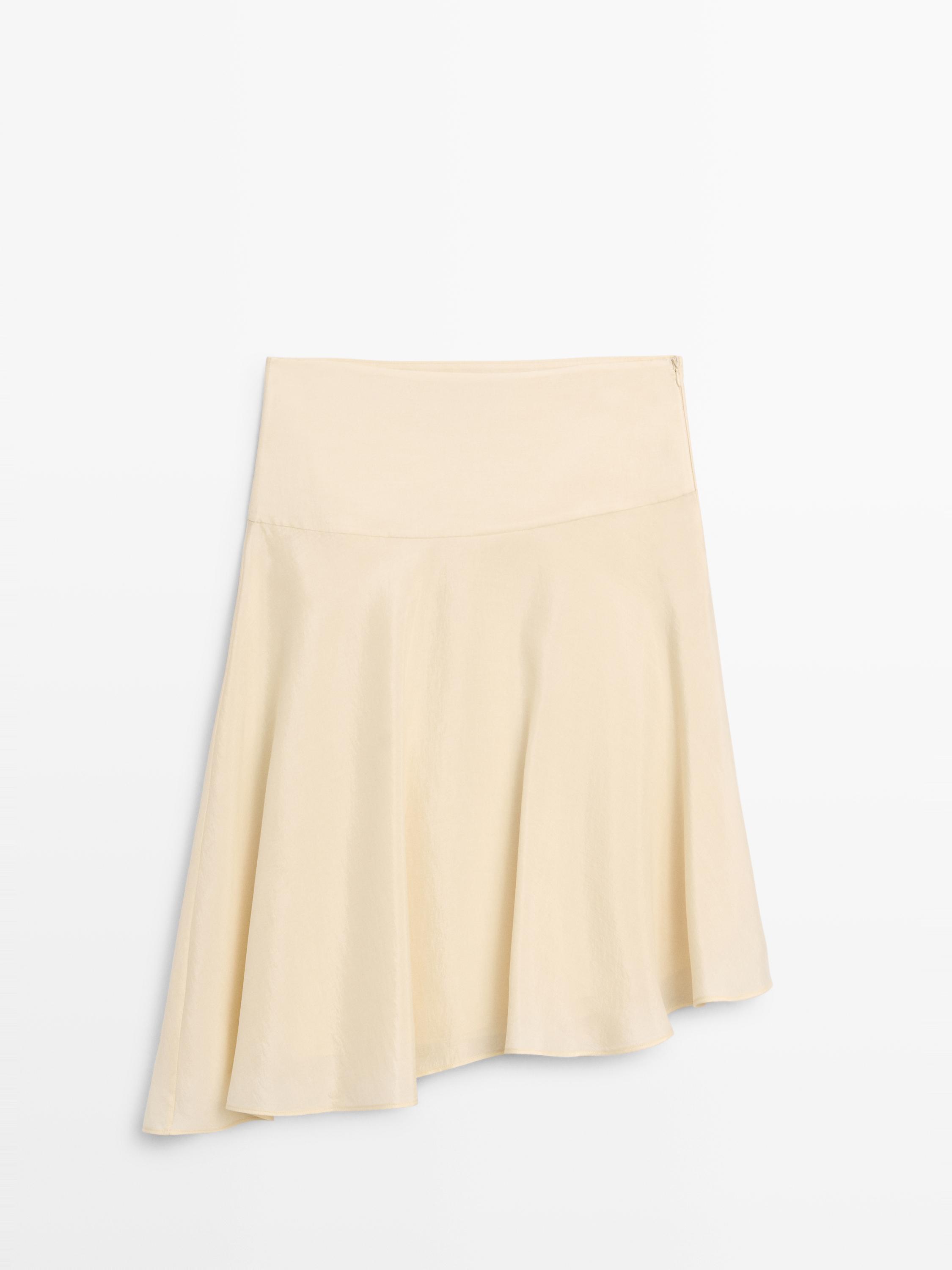 Flowing asymmetric midi skirt