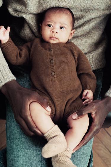 Zara 100% MERINO WOOL BODYSUIT - Brown