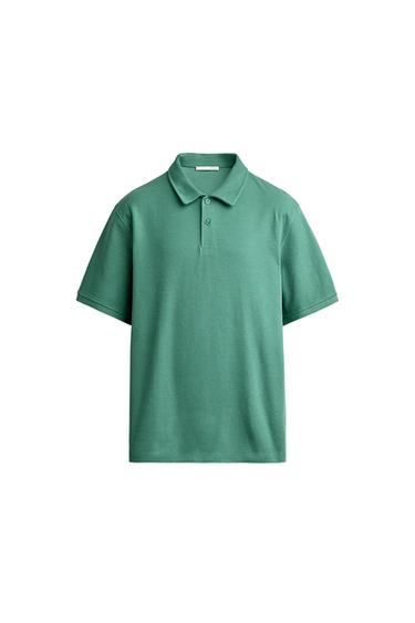 POLO REGULAR FIT ESTRUCTURA - Verde fuerte de Zara