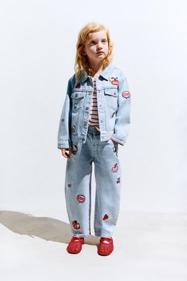 Zara 三麗鷗© HELLO KITTY 桶型牛仔褲 - 藍色