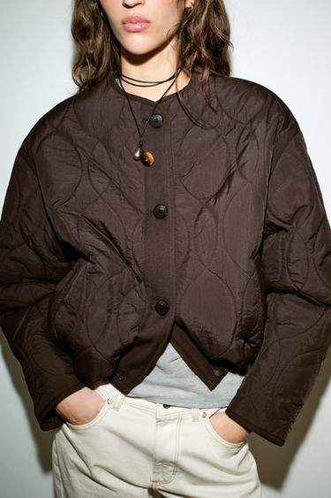 CAZADORA CORTA ACOLCHADA - Marrón de Zara