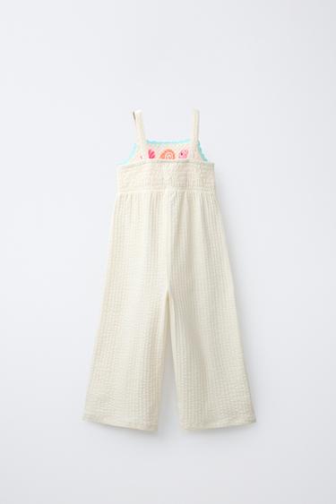 COMBINAISON LONGUE BRODÉE - Turquoise clair de Zara - Image 1