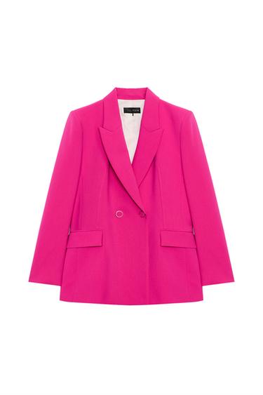 BLAZER CRUZADO BOTONES FORRADOS - Fucsia de Zara