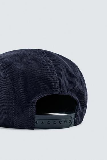 EMBROIDERED CORDUROY CAP - Navy blue by Zara - Image 3