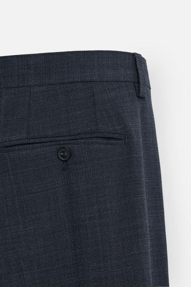 TEXTURED SUIT TROUSERS - Blue / Indigo by Zara - Image 7