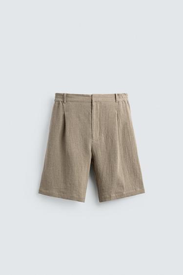 BERMUDA 100% LINHO - Bege-claro da Zara