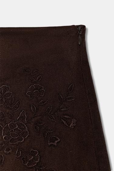 SHORT BRODERIES DENTELLE - Marron de Zara - Image 5