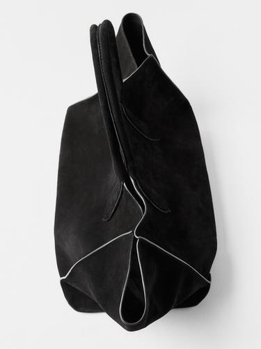 Zara Maxi XL suede leather bag - LIMITED - Black