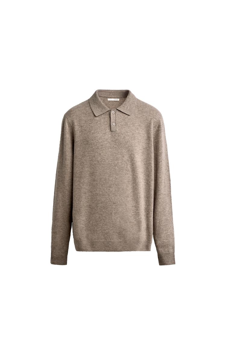 POLO DE PUNTO DE CORTE RELAJADO CON MEZCLA DE LANA
