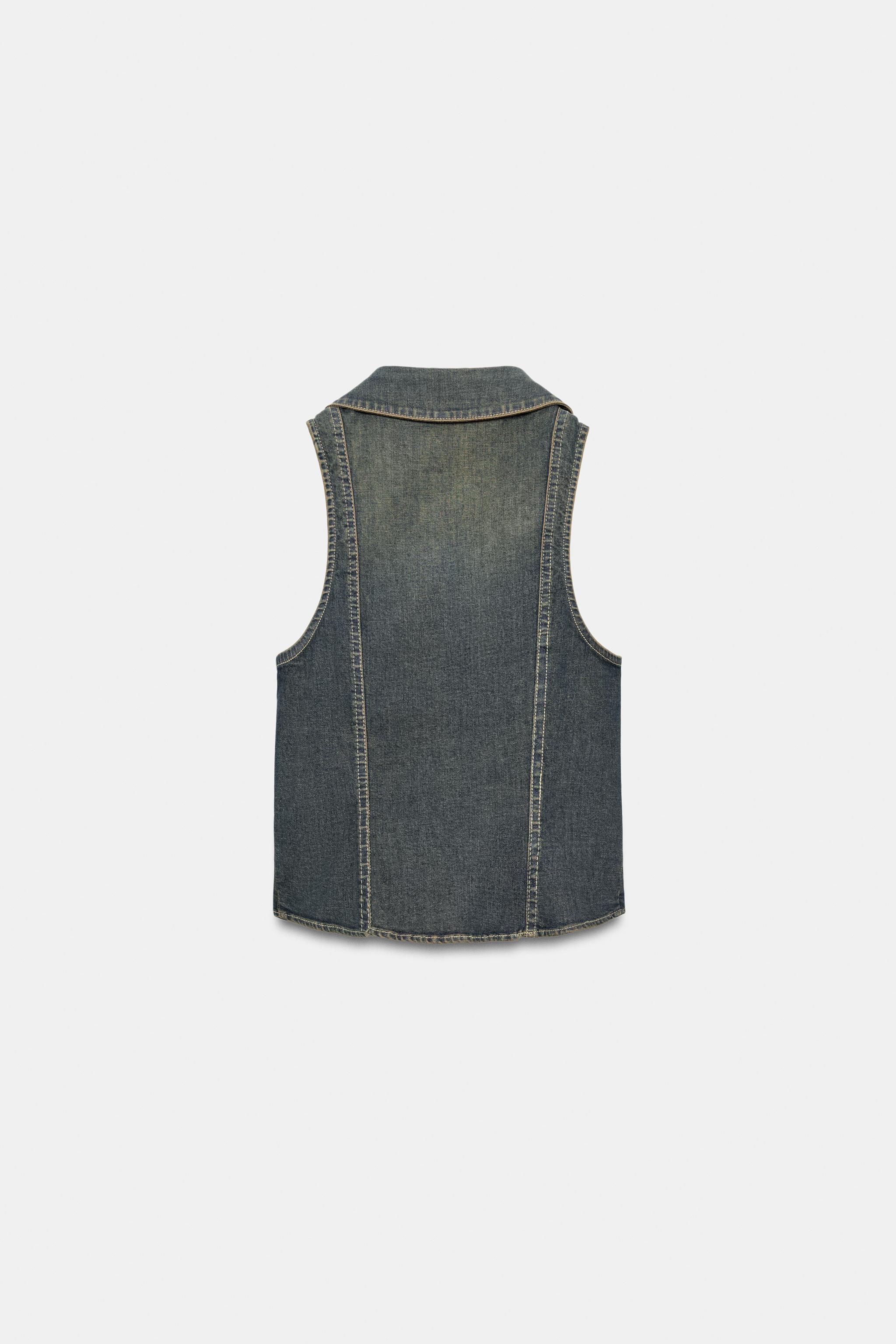 TRF DENIM SHIRT TOP - Blue | ZARA United States