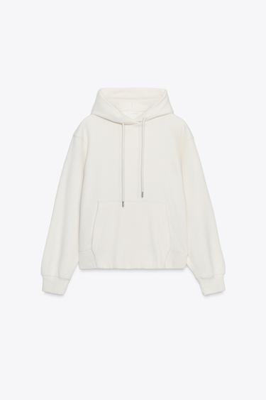 FELPA BASIC CAPPUCCIO - Écru di Zara