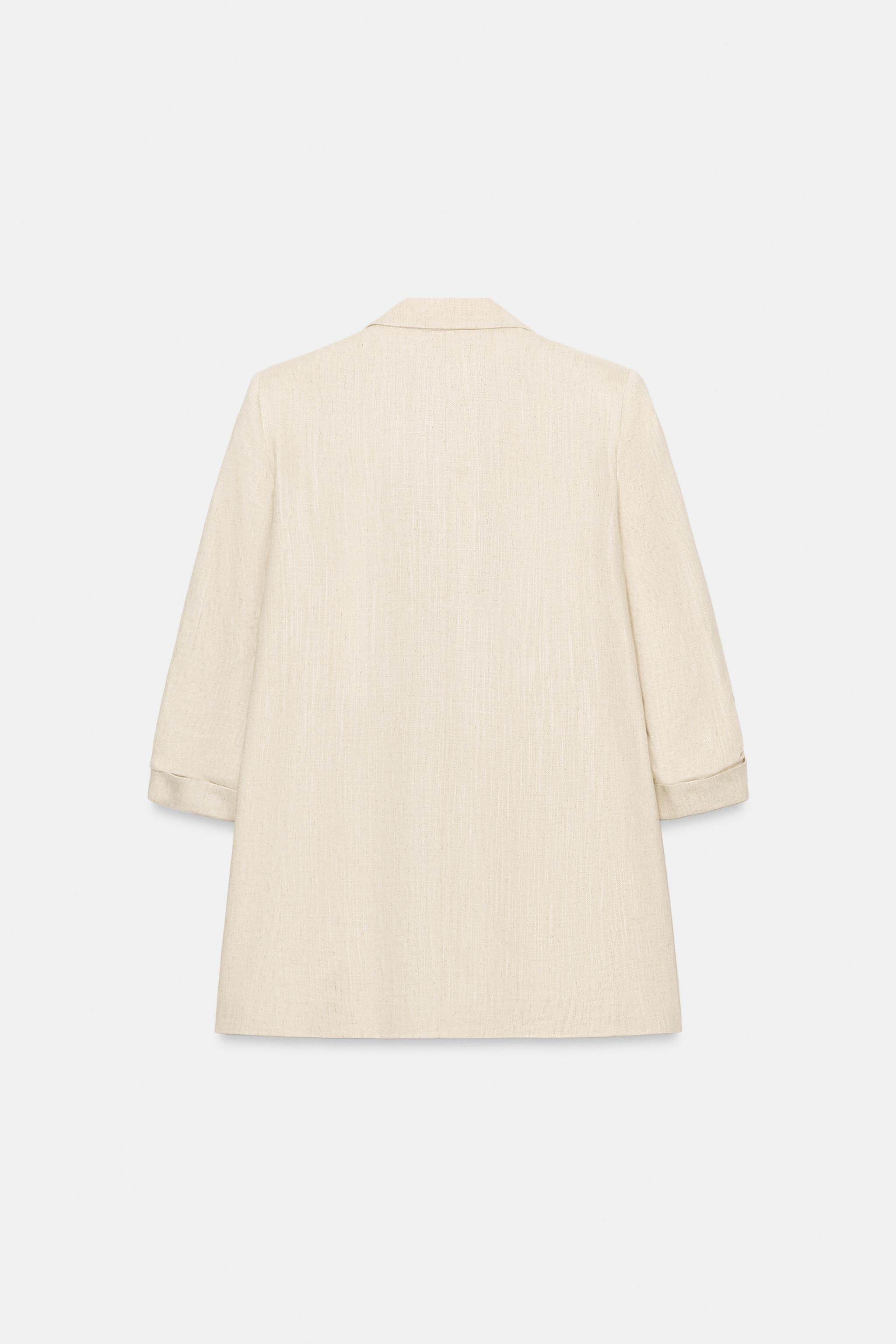 OPEN BLAZER WITH ROLLED-UP SLEEVES