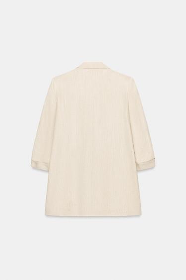 BLAZER OUVERTE À MANCHES RETROUSSÉES - Beige clair de Zara - Image 6