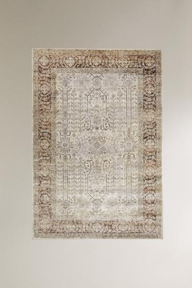 TAPIS RECTANGULAIRE EFFET VINTAGE - Gris de Zara