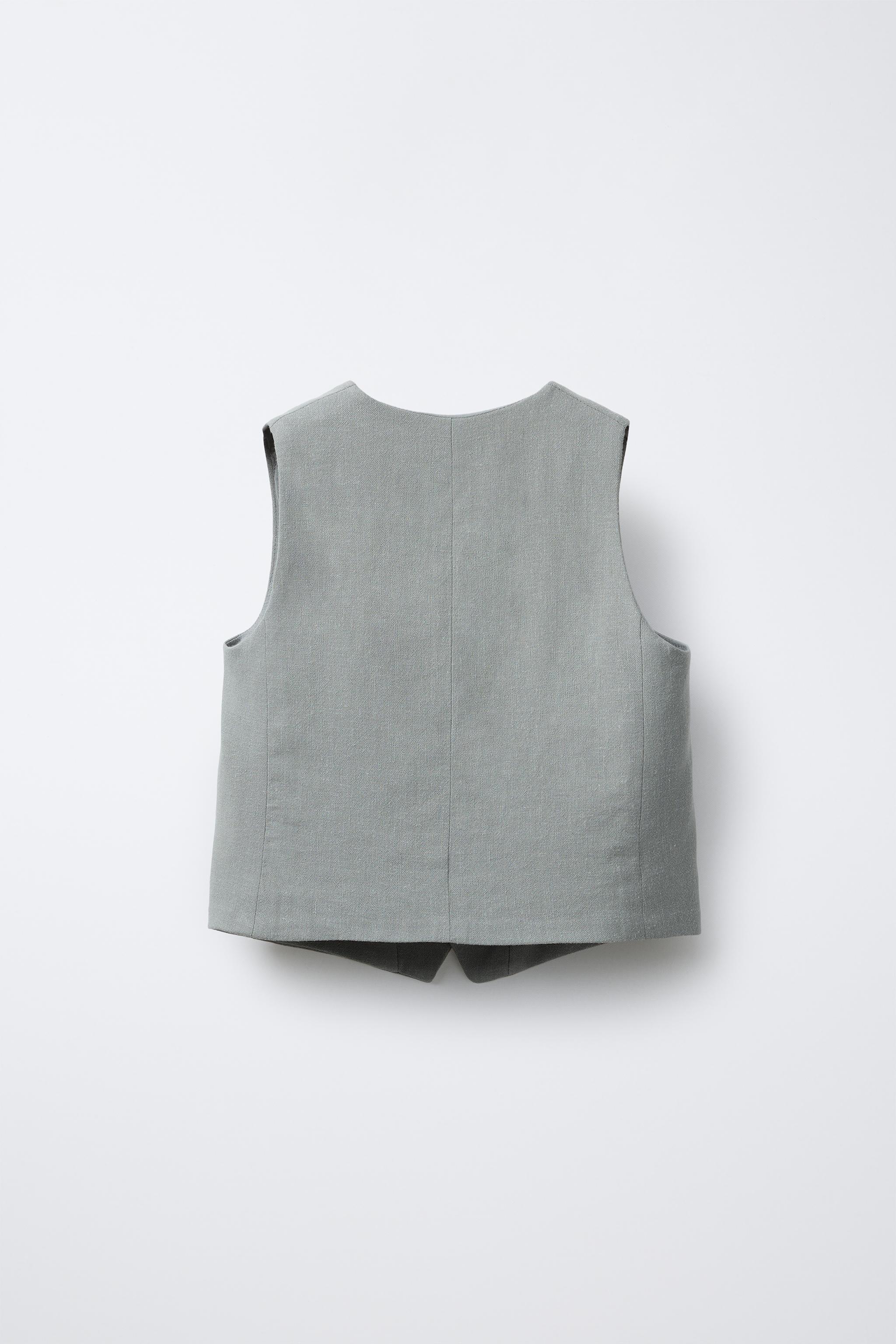 リネンスーツベスト - グレー | ZARA Japan / 日本