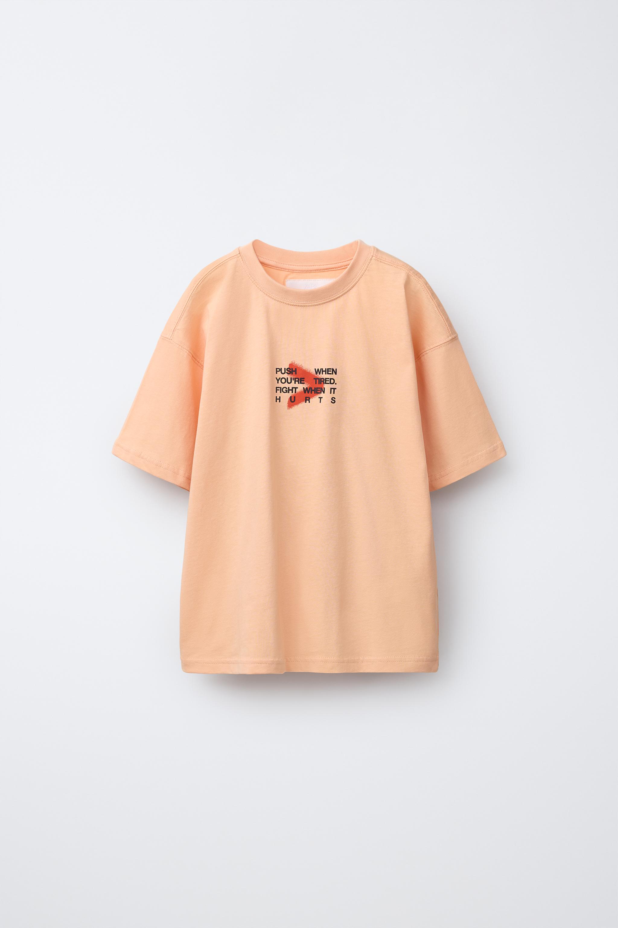 CAMISETA SPORTY INTERLOCK GRAFFITI - Laranja-claro | ZARA Brasil