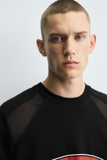 T-SHIRT WITH CONTRAST GRAPHICS - Black by Zara - Image 4