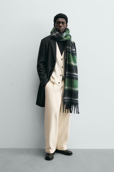 ABRIGO REGULAR FIT CON LANA - Negro de Zara - Imagen 0