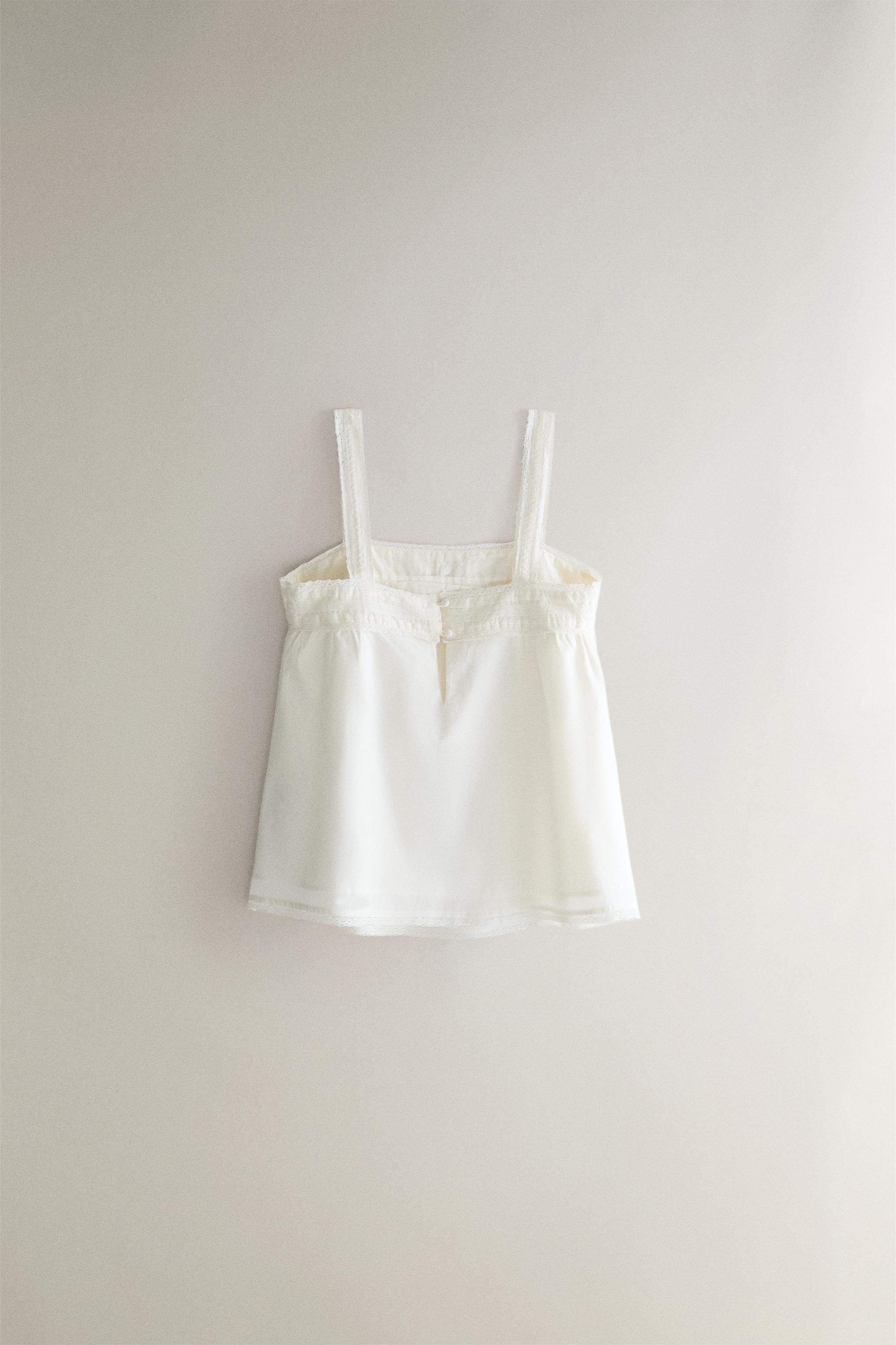 LACE AND PINTUCK STRAPPY TOP
