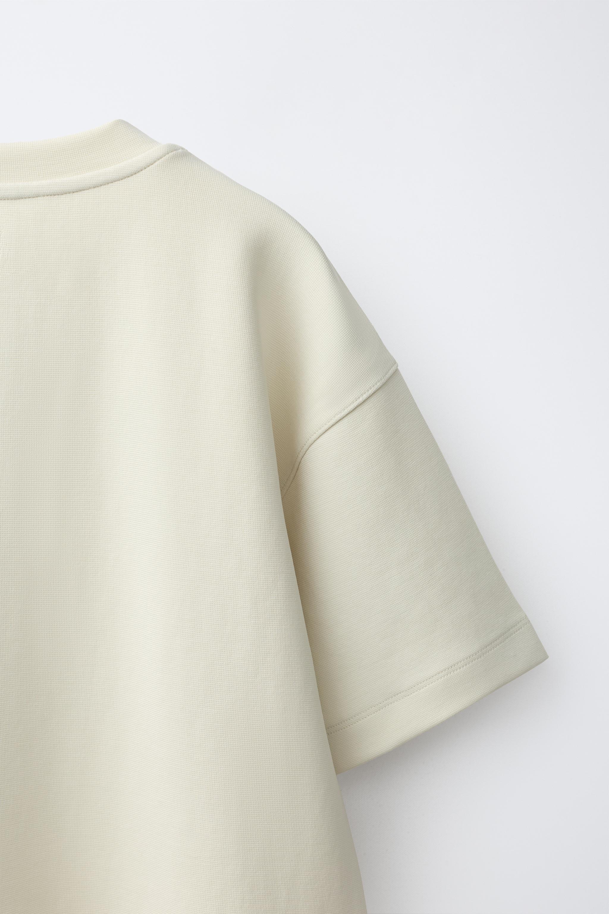 Детские футболки Zara MODAL-BLEND RAISED TEXT T-SHIRT — фото 4
