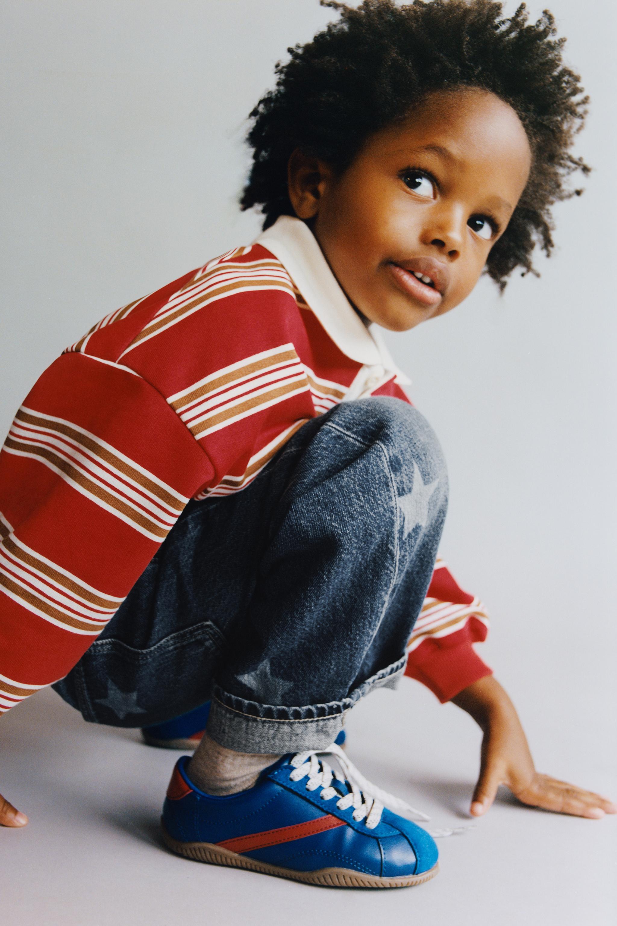 MICKEY MOUSE © DISNEY STRIPED POLO SWEATSHIRT — BURGANDY MARS