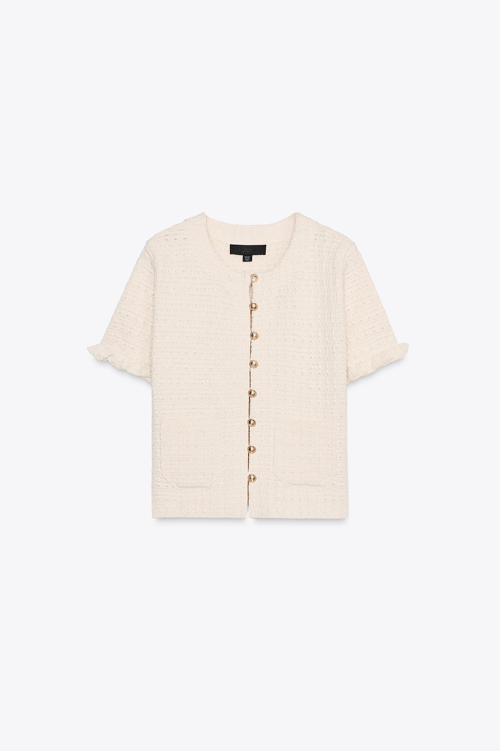 フリルニット カーディガン - エクリュ | ZARA Japan / 日本