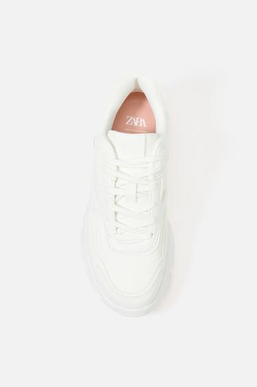 CHUNKY PLATFORM TRAINERS - White by Zara