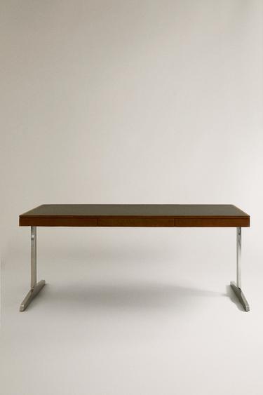 BUREAU BOIS PIEDS MÉTALLIQUES - Marron de Zara - Image 1