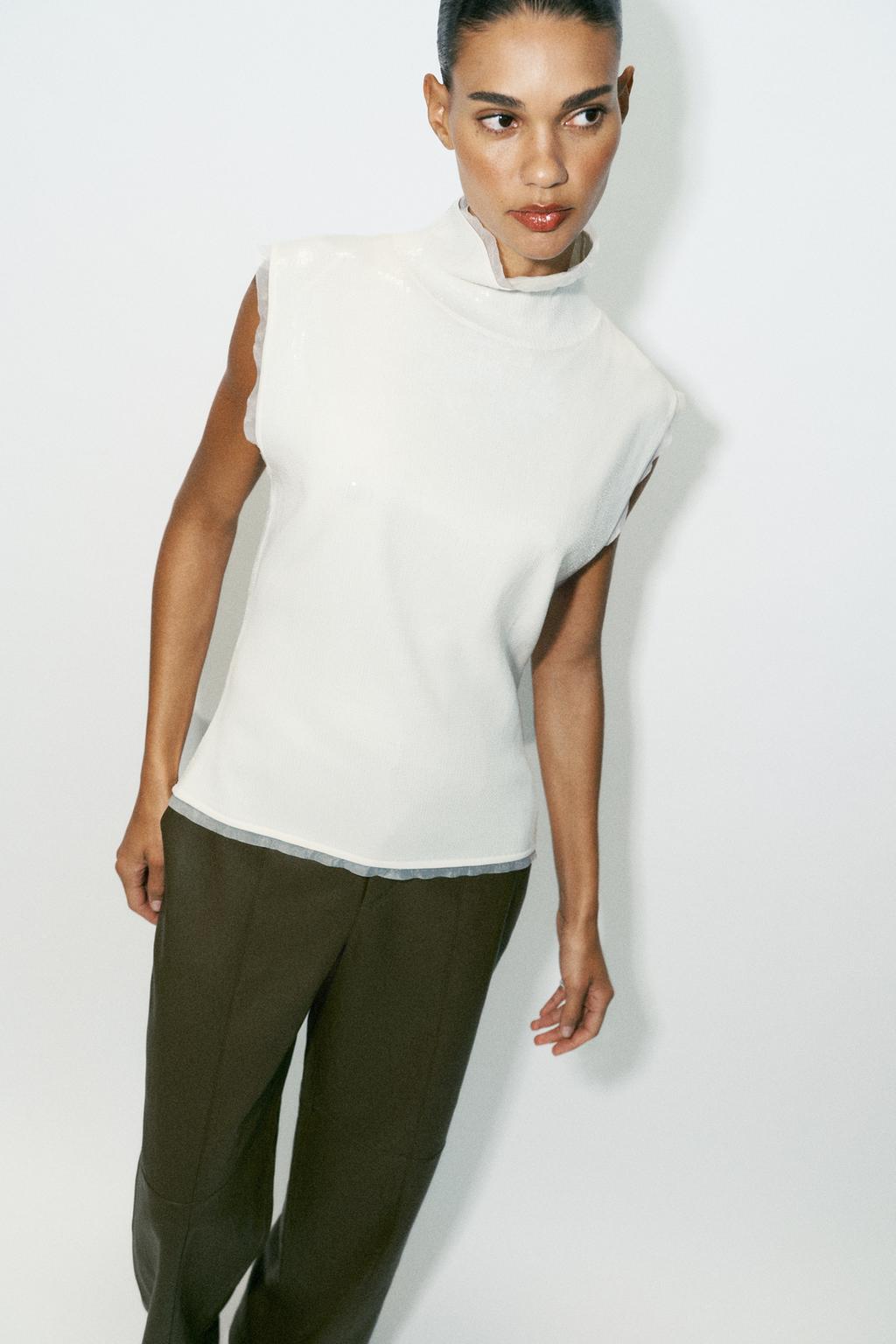 SEQUINNED KNIT TOP