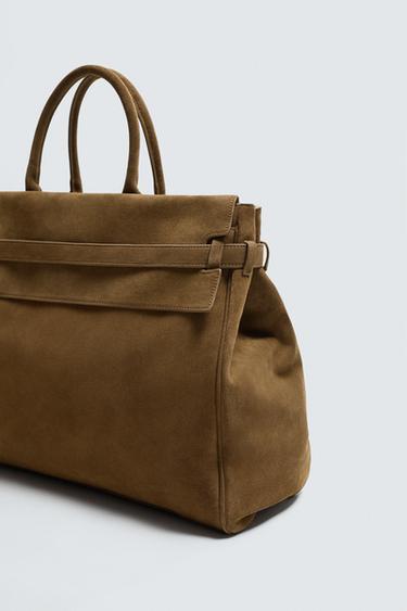 LEATHER HANDBAG - Brown de Zara - Image 4