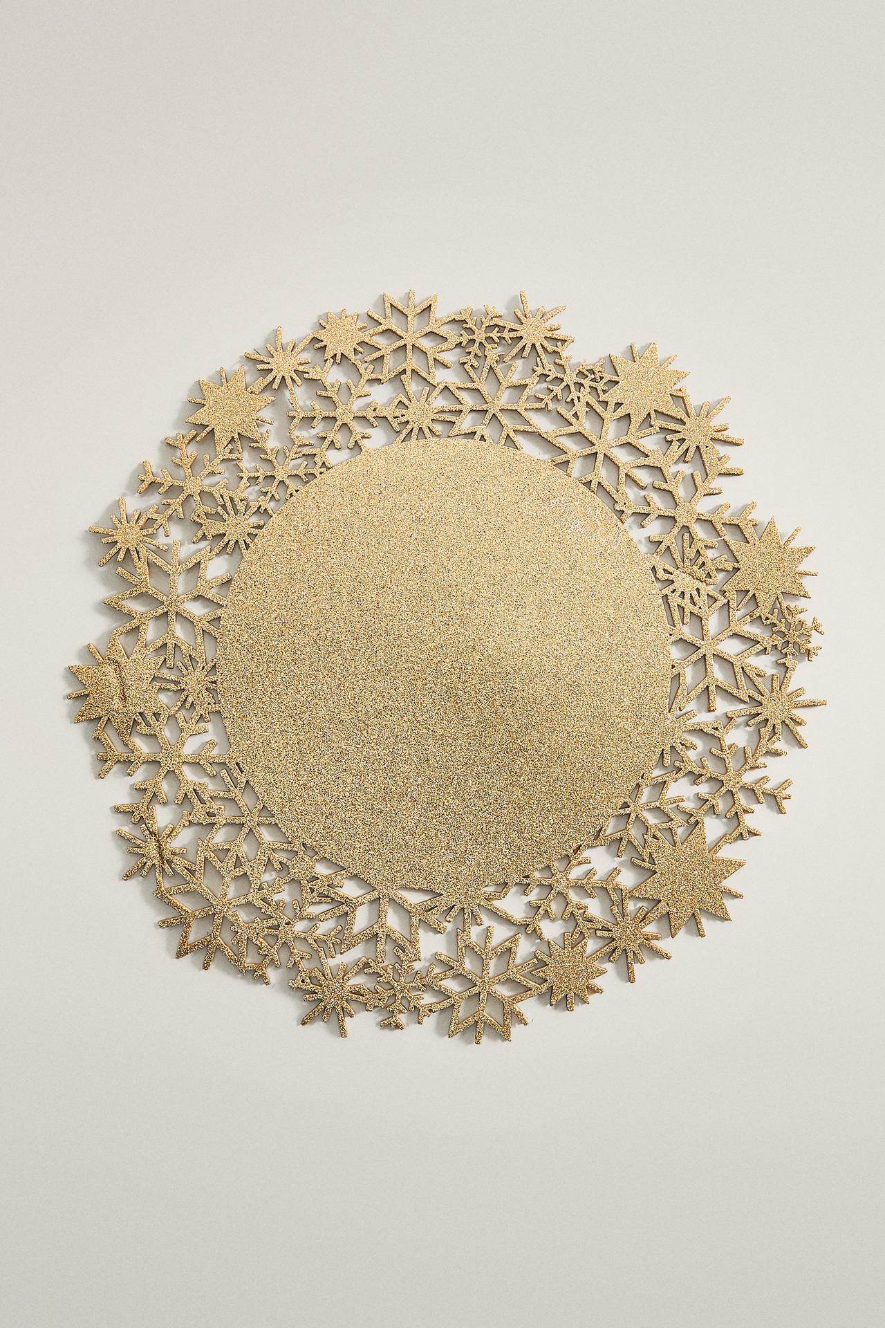 ROUND SNOWFLAKE CHRISTMAS PLACEMAT