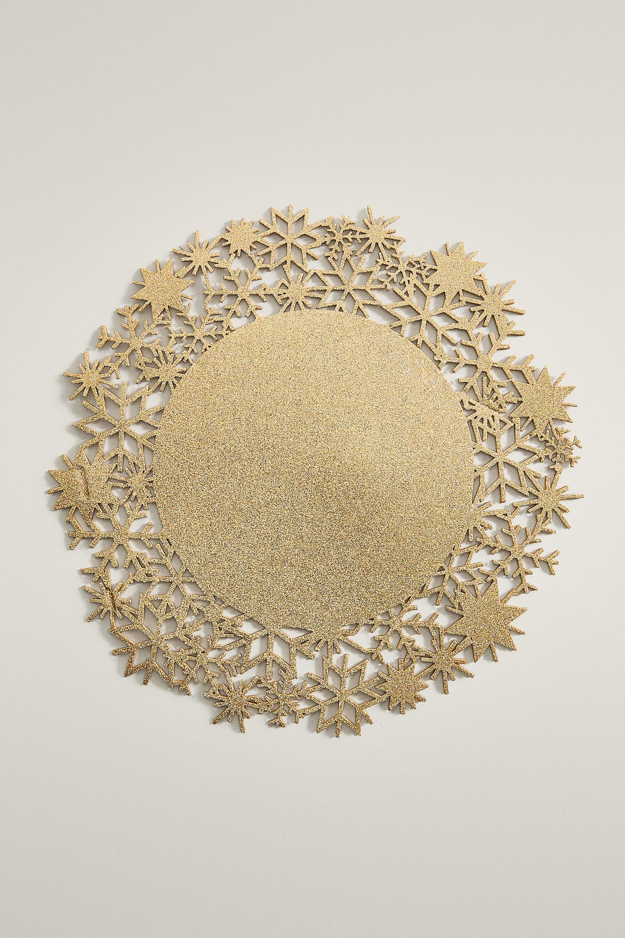 ROUND SNOWFLAKE CHRISTMAS PLACEMAT
