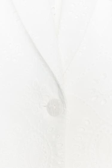 BLAZER WITH CUTWORK EMBROIDERY - Oyster-white by Zara - Image 6